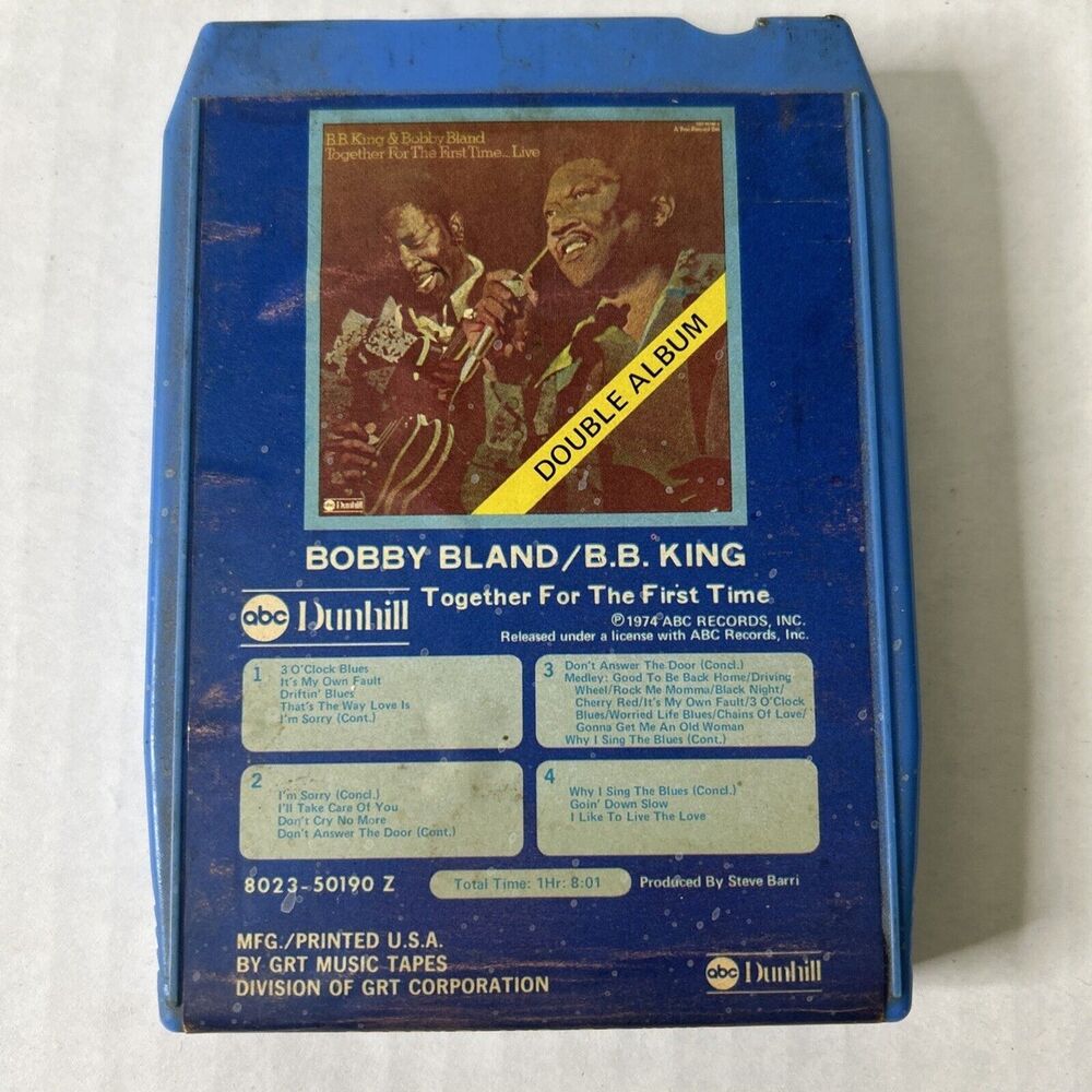 BOBBY Blue BLAND B.B. KING Live 8 Track UNTESTED do not know if it works or play